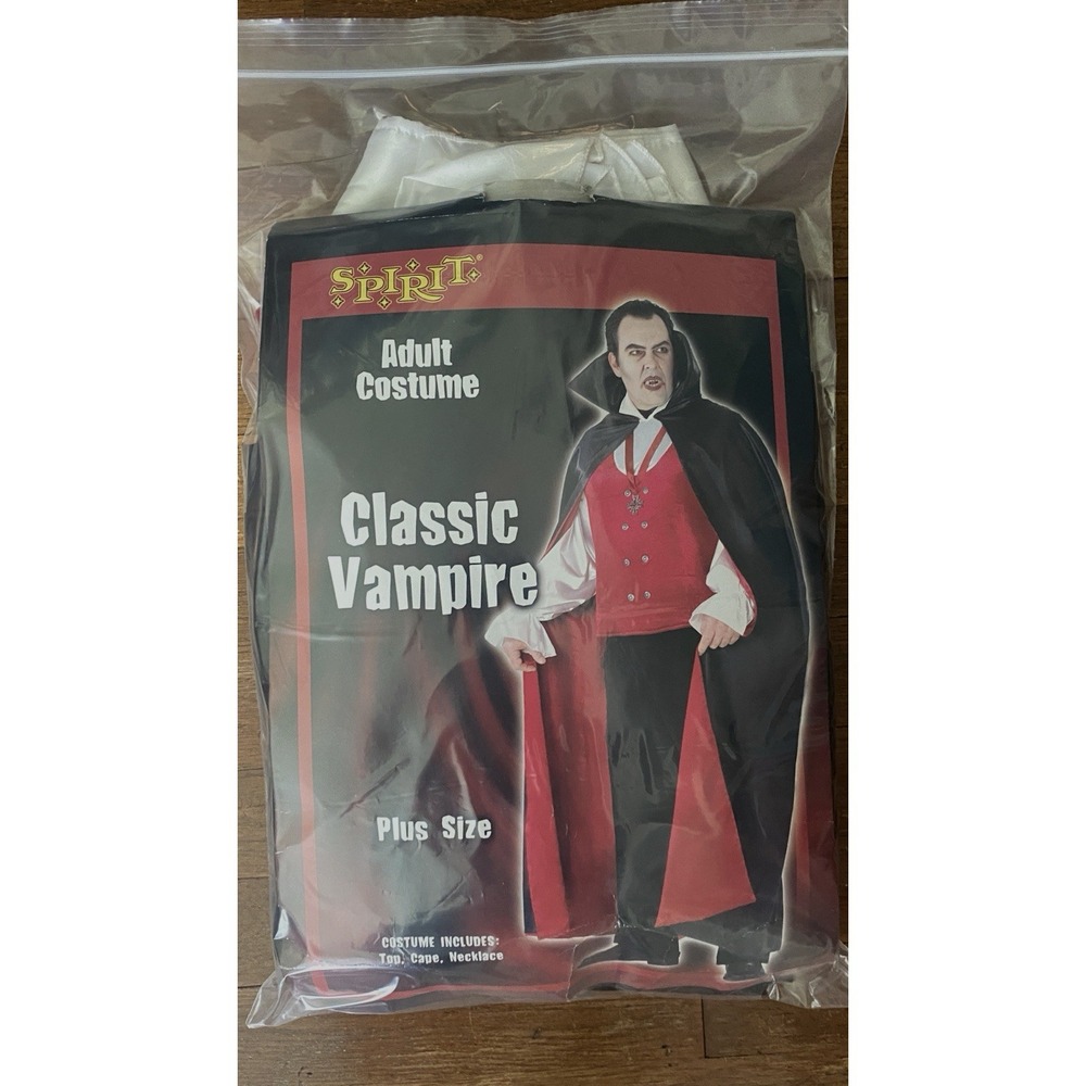 Vampire Costume Adult Plus Size XL Includes Cap and Top - Halloween Theatre Play - Picture 1 of 9